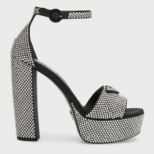 BRAND NEW - Prada Crystal Ankle-Strap Platform Sandals ($2,150)
